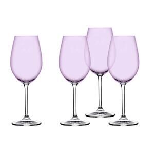 Godinger Meridian Lilac White Wine Glass Set of 4 Chic Spring Barware 12oz New